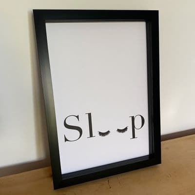 Sleep Eyelashes (A4 monochrome) TEXTURED CARD