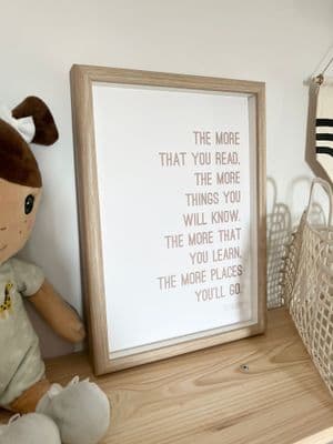 The more that you read Dr.Seuss (A4 PINK & GREEN) NEW COLOURS!