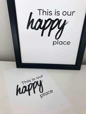 This is our happy place (A4 & A5 monochrome prints)