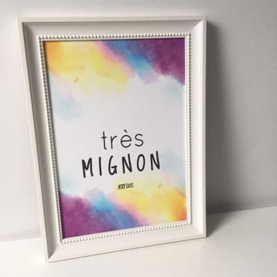 Tres mignon - very cute (A4 textured finish card)