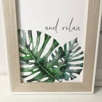 Tropical leaf 'and relax' (A3, A4 & A5 prints)