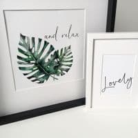 Tropical leaf central 'and relax'  (A3 print)