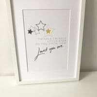 Twinkle twinkle little star (A4 grey and yellow)