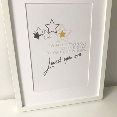 Twinkle twinkle little star (A4 grey and yellow)