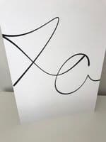 XO kiss hug (A3 & A5 monochrome)