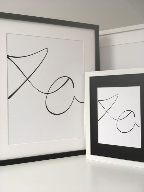 XO kiss hug (A3 & A5 monochrome)