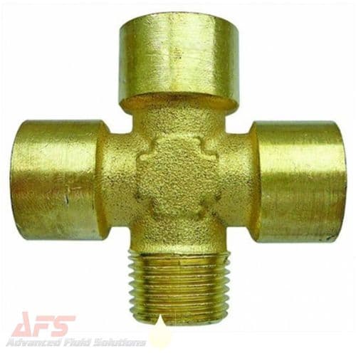 1/2 Brass BSPT x 3 BSP Female X Cross