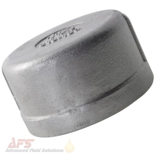 1/2 BSPP Round Blanking Cap - SS 316 Stainless Steel