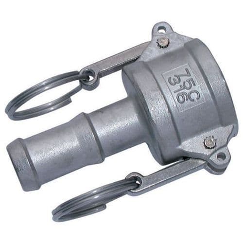 1/2 Inch Part C Cam & Groove Female Coupler x Barbed HoseTail Stainless Steel (SS) Camlock Type