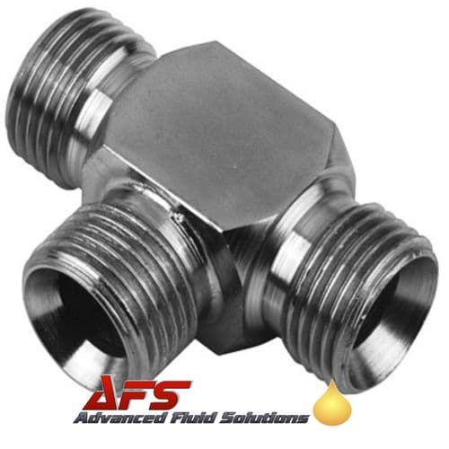 1/4 BSP Male x Male x Male Equal Tee 3 Way Adaptor Coned