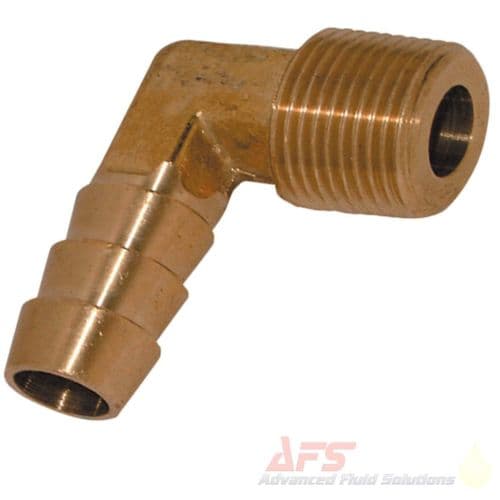 1/8 90 Degree Male x 1/8 (3mm) HoseTail Brass Fitting