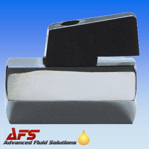 1/8" BSP Female Mini Ball Valve F/F Black Handle