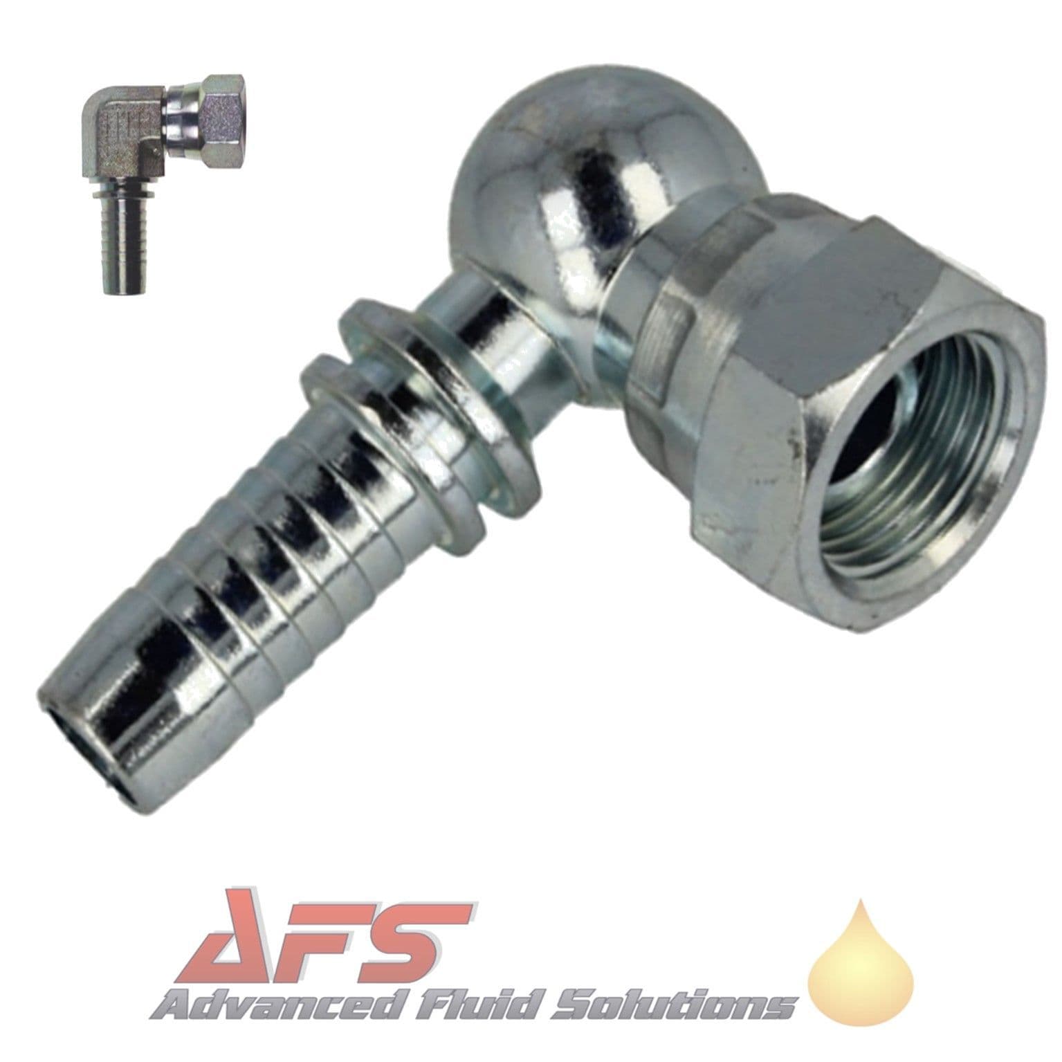 1 BSP 90 Degree Compact Swivel Female x 3/4 inch Hosetail Hydraulic