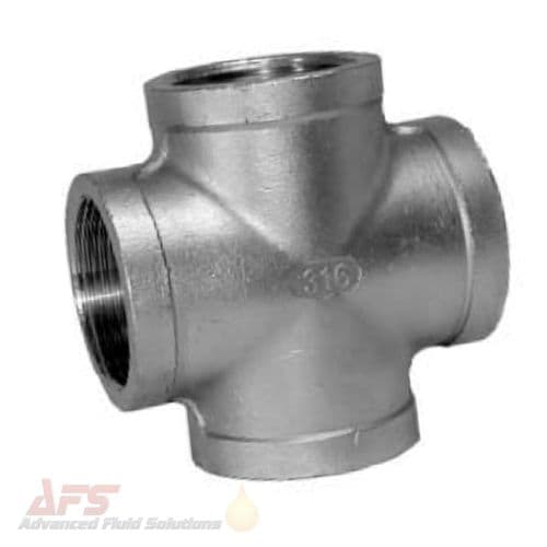 1 BSP Female Equal Cross Piece - SS 316 Stainless Steel