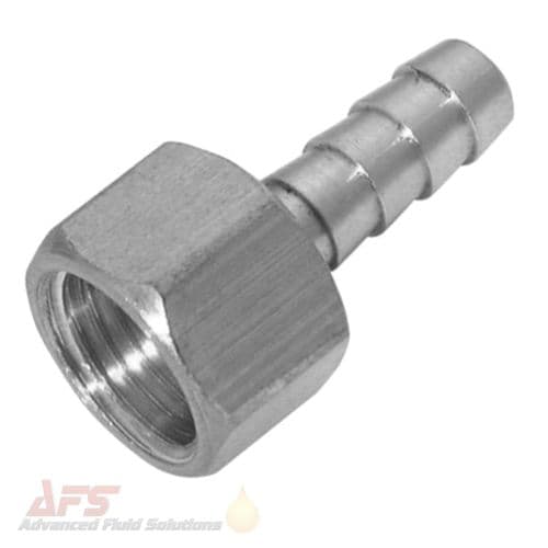 1 BSPP Fixed Female x 25mm HoseTail - SS 316 Stainless Steel