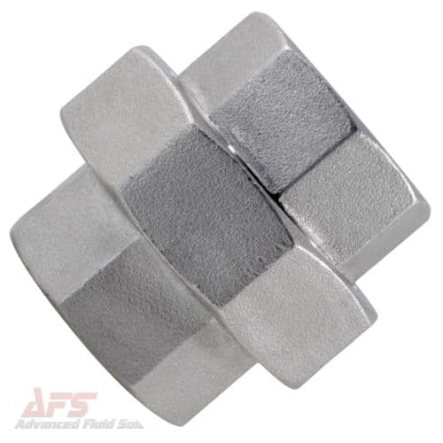 1.1/2 BSPP Female Hex Split Navy Union - SS 316 Stainless Steel