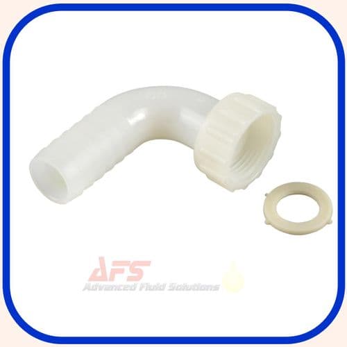 1.1/4 BSP Swivel 90 Degree Female x 30mm Hose Tail (PA66 White Polyamide Nylon)