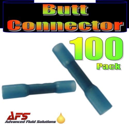 100 Blue Adhesive Lined Heat Shrink Butt Connectors