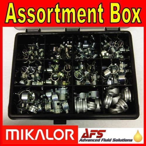 111 Piece Spring Clip Assortment Box Mikalor Constant Tension Clamps