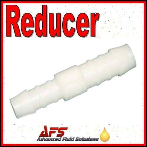 12mm - 8mm Straight Reducing White Plastic Hose Joiner Barbed Connector