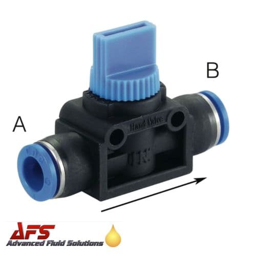 12mm Straight Equal Nylon Pipe/Tube Push Fit Hand Slide Shut Valve