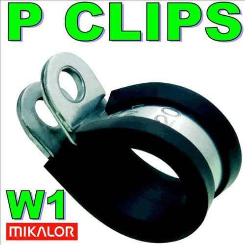 12mm W1 EPDM Rubber Lined Metal P Clip