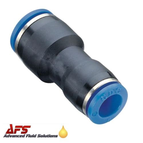 14mm - 12mm Straight Reducing Push-in Fitting Nylon Pipe/Tube Connector
