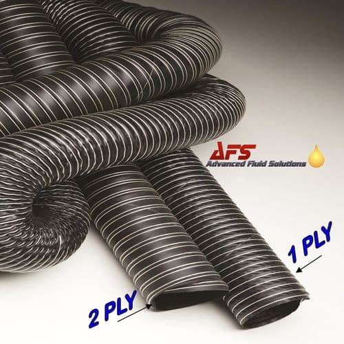 160mm I.D 1 Ply Neoprene Black Flexible Hot & Cold Air Ducting