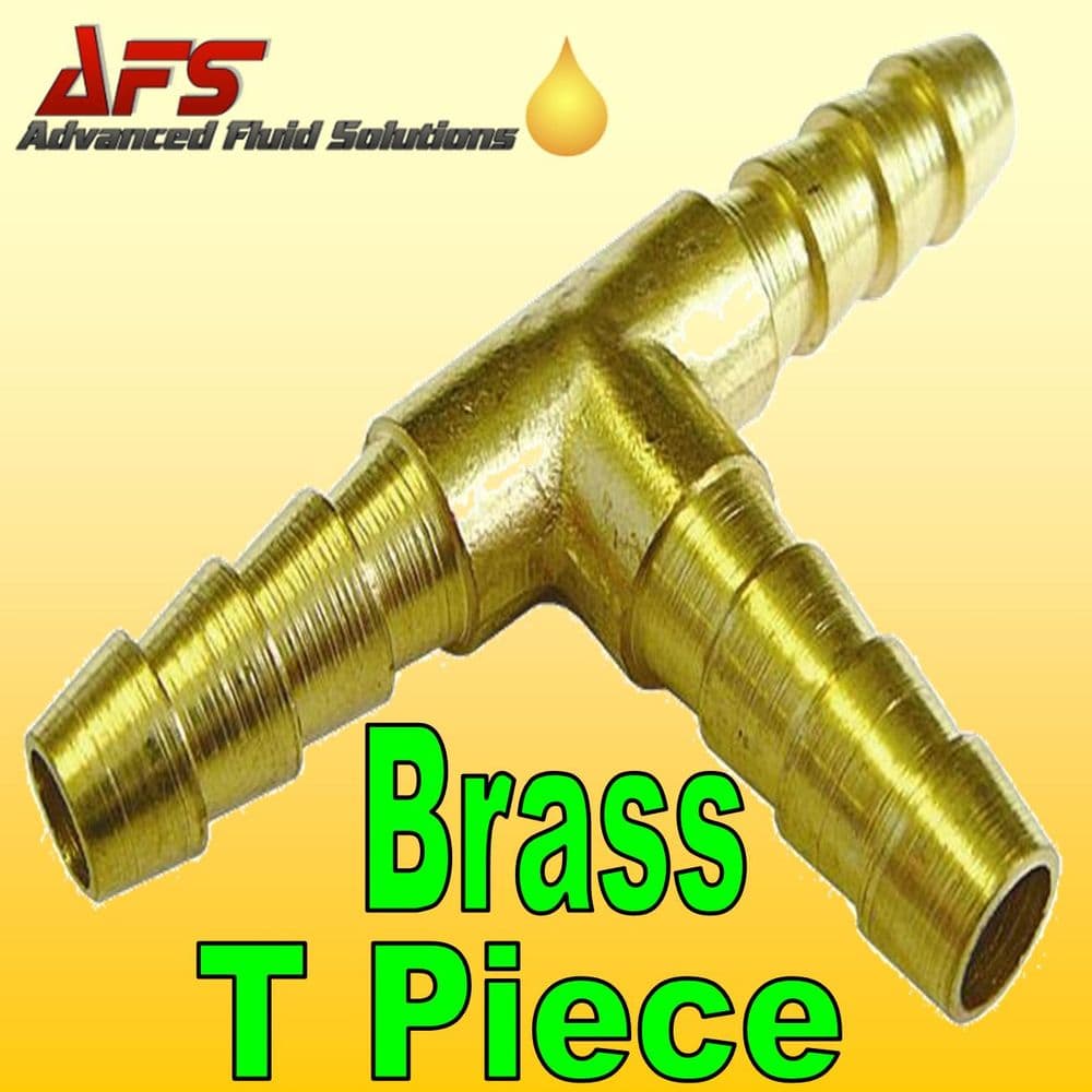 19mm 3/4" Brass Barbed T 3 way Fuel Hose Joiner