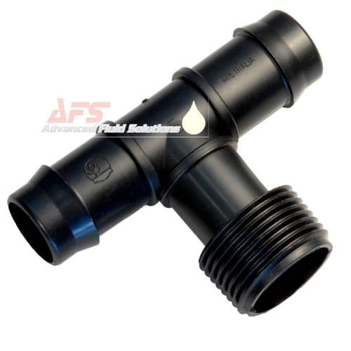 19mm x 3/4 BSP Male 3 Way Branch Tee Piece Hose LDPE Pipe Joiner Polypropylene