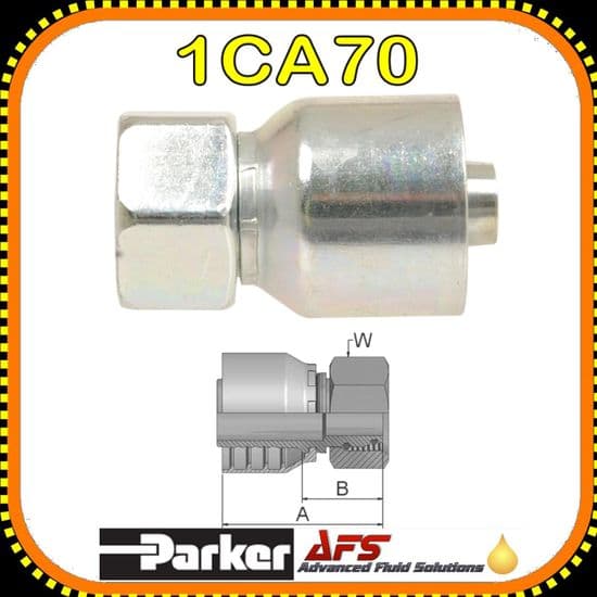 1CA70 Female Metric L Swivel 24° Metric – Straight Crimped Parker Fittings