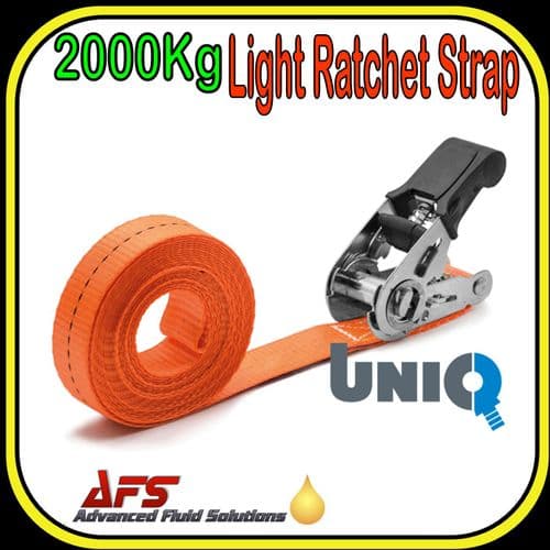2000 Kg (2 Ton) x 6 Metre Lightweight Ratchet Strap (Orange)