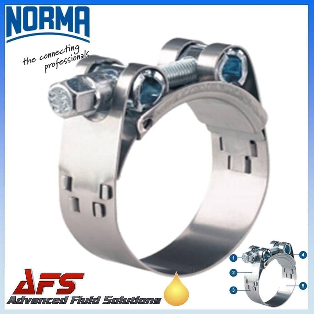 226mm 239mm Norma GBS Heavy Duty W4 Stainless Steel Clip T Bolt Super