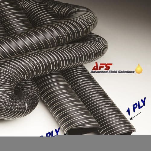 229mm I.D 1 Ply Neoprene Black Flexible Hot & Cold Air Ducting
