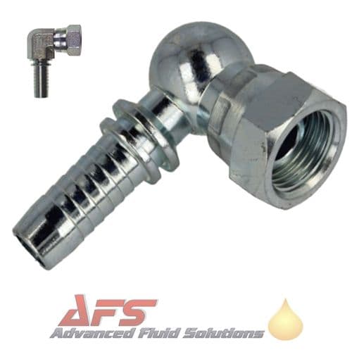 3/4 BSP 90 Degree Compact Elbow Swivel Female x 3/4 HoseTail - Hydraulic Fitting