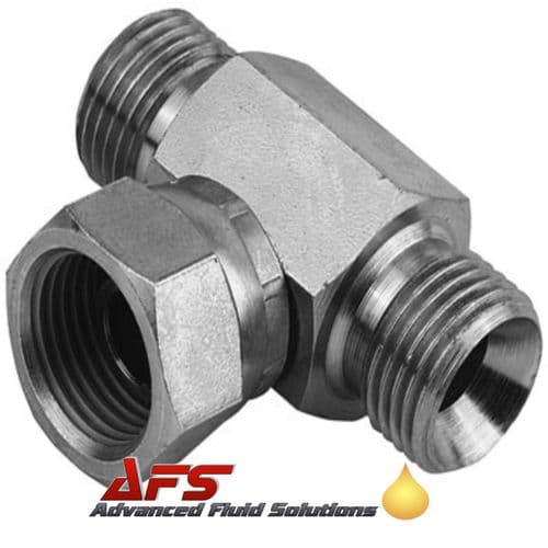 3/8 BSP Male x Male x Female Equal Tee 3 Way Adaptor Coned