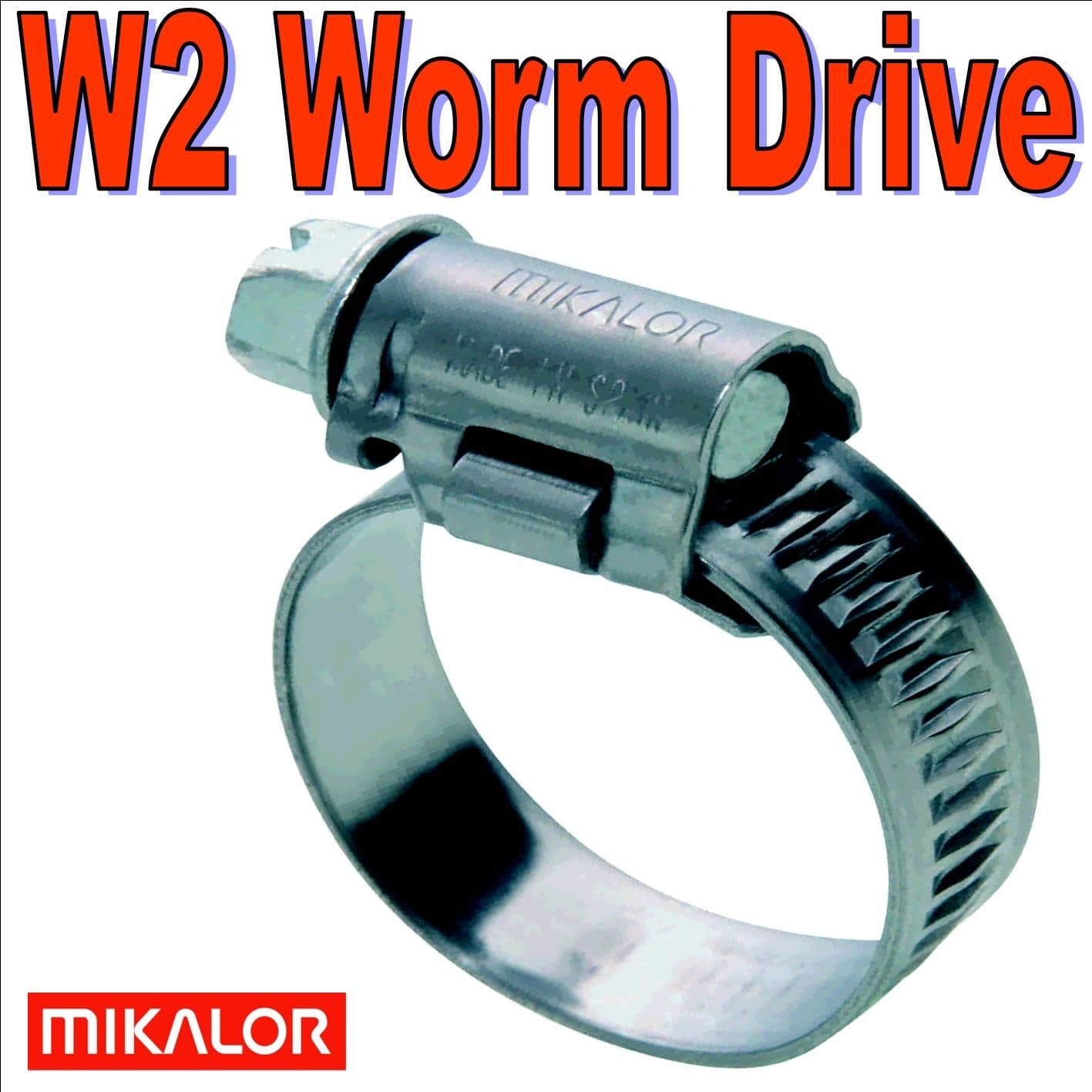 30mm 45mm Mikalor W2 Stainless Steel Worm Drive Hose Clip