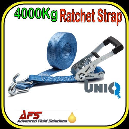 4000 Kg (4 ton) x 9 Metre 2-Part Heavy Duty Ratchet Strap (Blue)