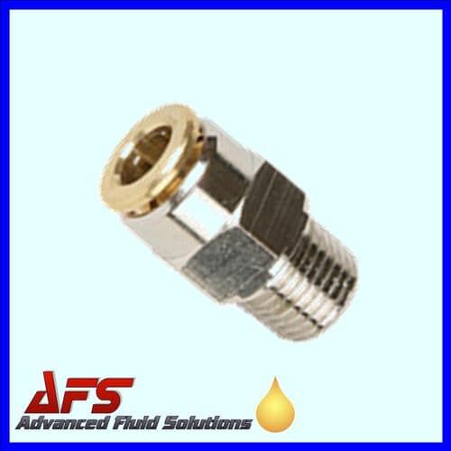 4mm x 1/8 NPT 80 BAR HP Brass Metal Push Fit Straight Stud Fitting (1)