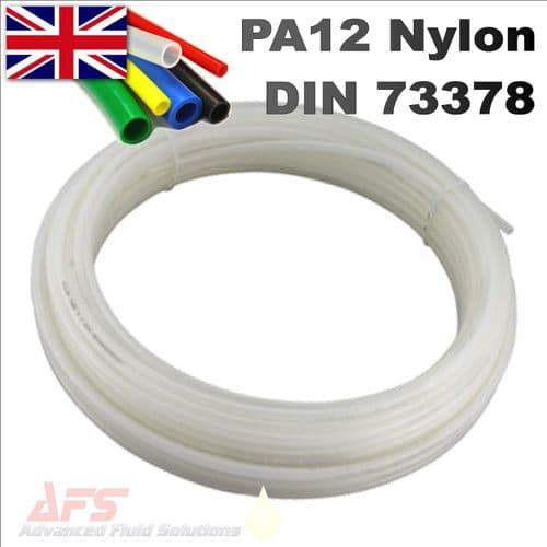 4mm x 2.3mm Plastic Nylon Tube Semi-rigid PA 12 HL DIN 73378