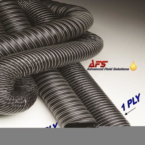 50mm / 51mm I.D 1 Ply Neoprene Black Flexible Hot & Cold Air Ducting - (Per 495mm)