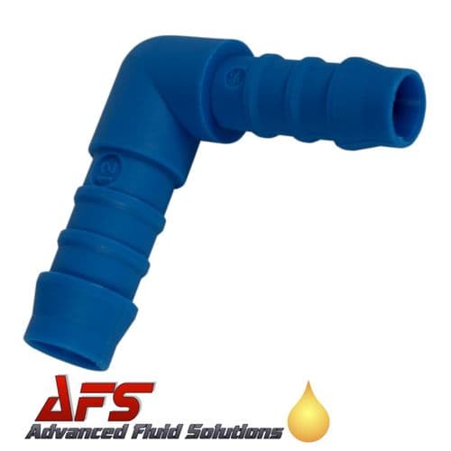 5mm x 4mm Reducing Elbow Tefen Hose Joiner Connector Blue Nylon Fitting