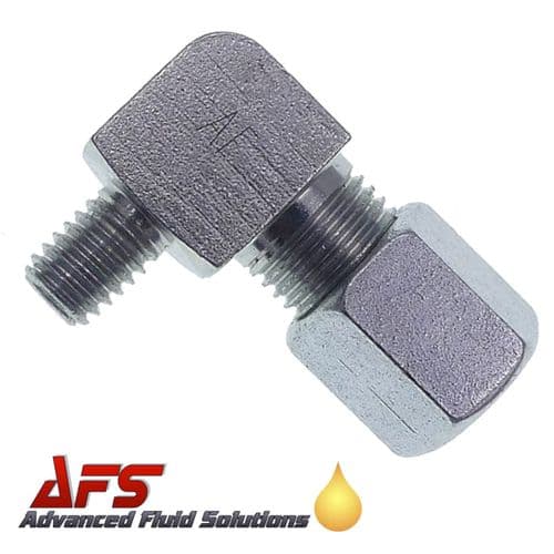 6mm L x M10 x 1  Metric Male Stud Compression Elbow Coupling Cutting Ring Fitting