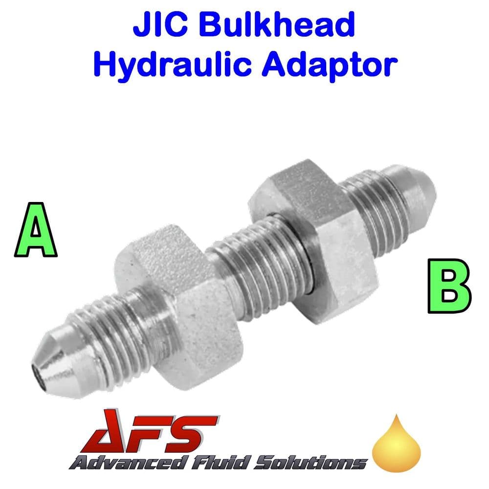 7/16 JIC Male x 7/16 JIC Male Thread Straight Bulkhead Hydraulic Steel ...
