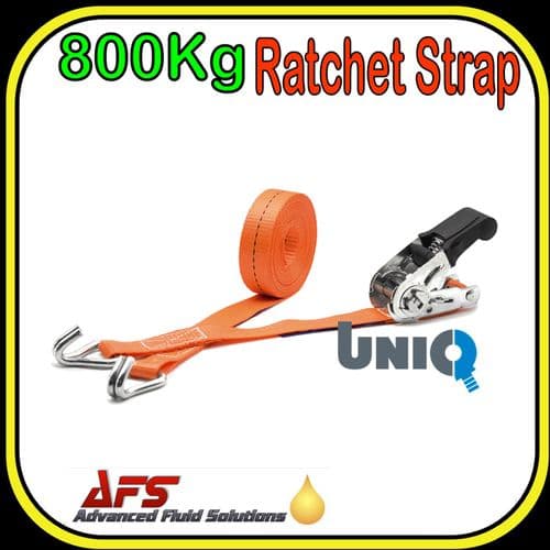 800 Kg (0.80 ton) x 5 Metre 2-Part Heavy Duty Ratchet Strap (Orange)