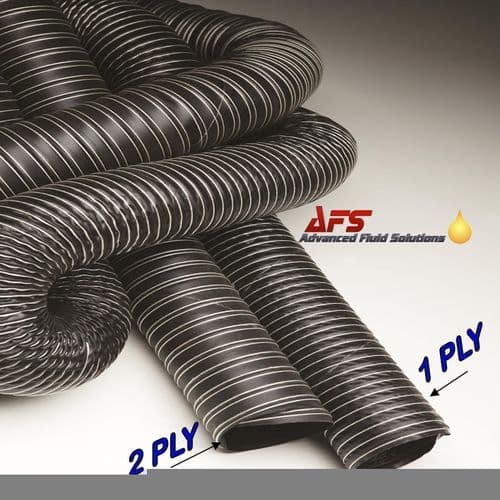 85mm I.D 1 Ply Neoprene Black Flexible Hot & Cold Air Ducting