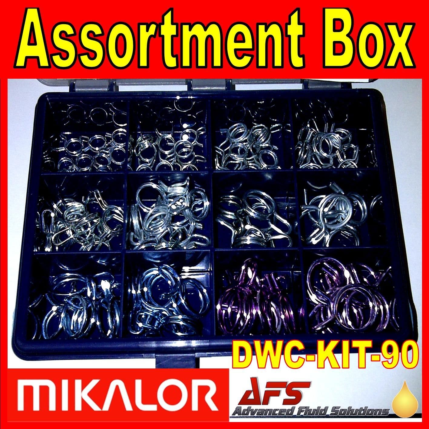 90 Piece Double Wire Spring Clip Assortment Box