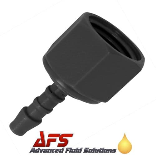 Black 1/2 BSP x 12mm Female Flat Seal Swivel Straight