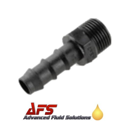 Black 1/4 BSPT x 10mm (12mm LPDE) Male Straight Fitting