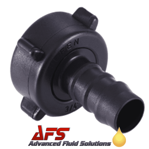 Black 3/4 BSP x 12mm Female Flat Seal Swivel Straight